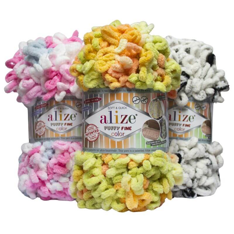 Priadza na pletenie rukami Alize Puffy Fine Color