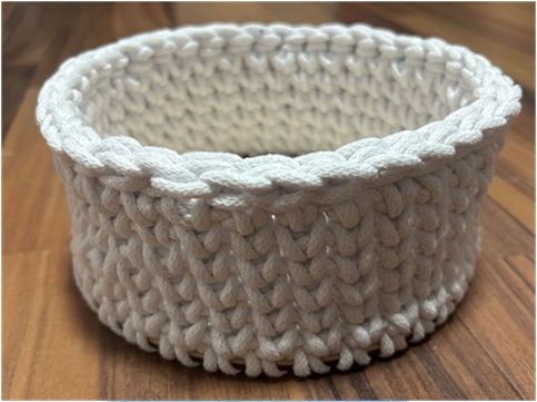 Háčkovaný košík z Macrame cord 3mm