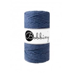 Bobbiny Macrame Rope 3mm Modrá jeans TS 033 Bobbiny Macrame Rope 3mm Modrá jeans TS 033