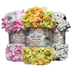 Priadza na pletenie rukami Alize Puffy Fine Color