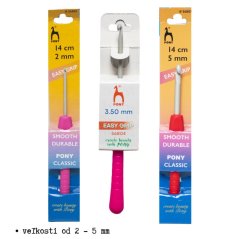 Hlinikový Háčik Easy Grip PONY s rúčkou 14 cm Hlinikový Háčik Easy Grip PONY s rúčkou 14 cm